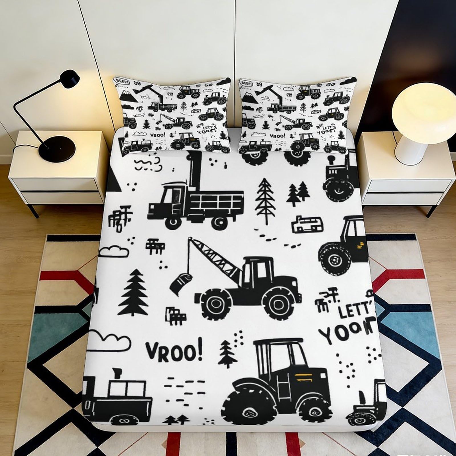3D Printed Cute Penguin Fitted Sheet Microfiber Deep Pocket Non-Slip Bedroom Bedding Penguin Mattress Fitted Cover 200x200x25cm