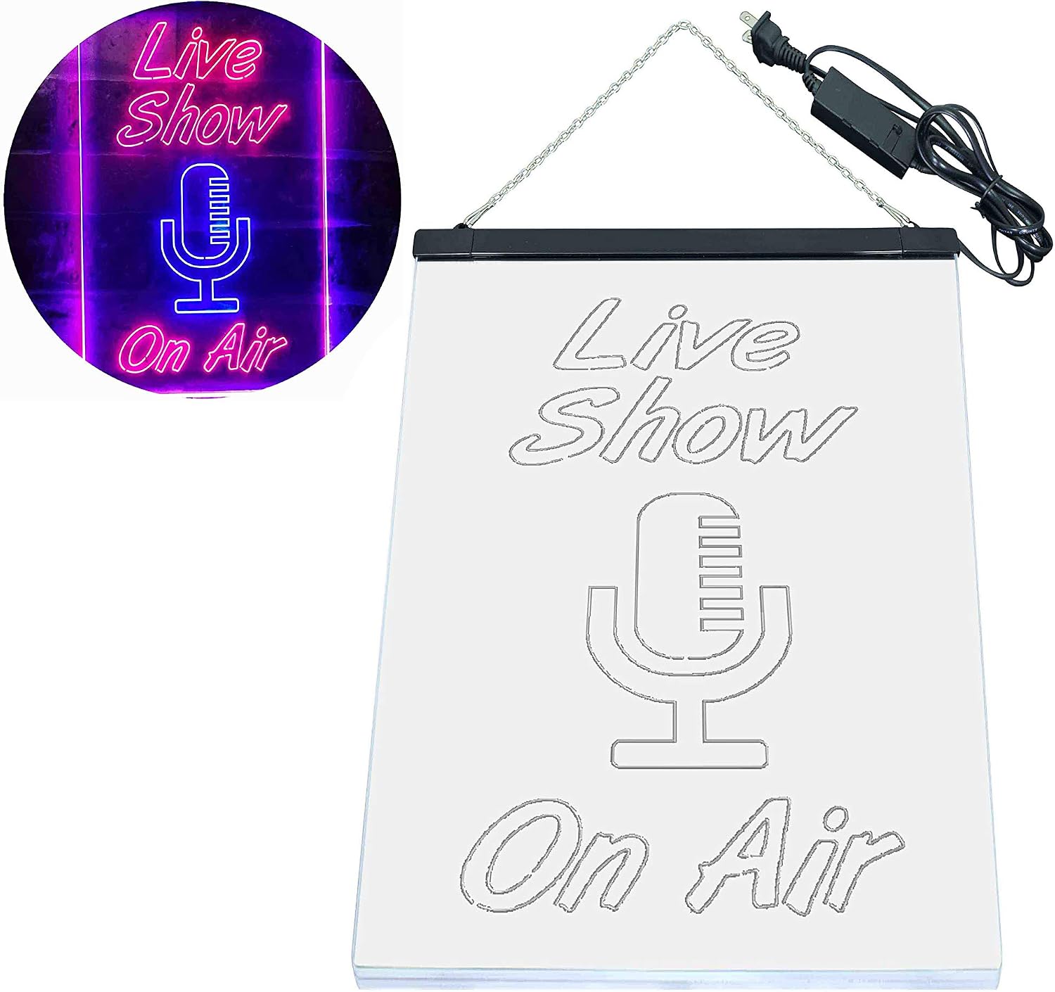 ADVPRO Live Show On Air Display Dual Color LED Neon Sign Blue & Red 8.5" x 12" st6s23-i3422-br