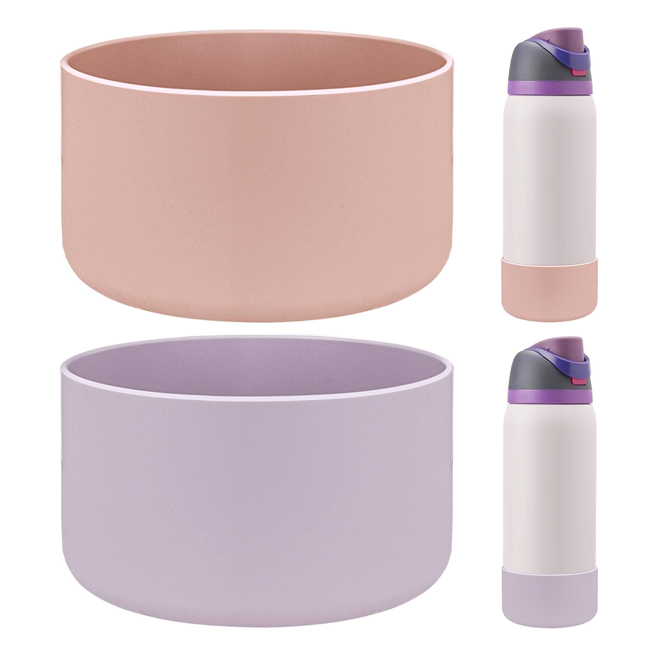 HEYSKAY 2PCS Silicone Boot for Owala Flask Water Bottle Anti-Slip Protective Sleeve for Owala Twist,FreeSip and Flip Stainless Steel Water Bottle