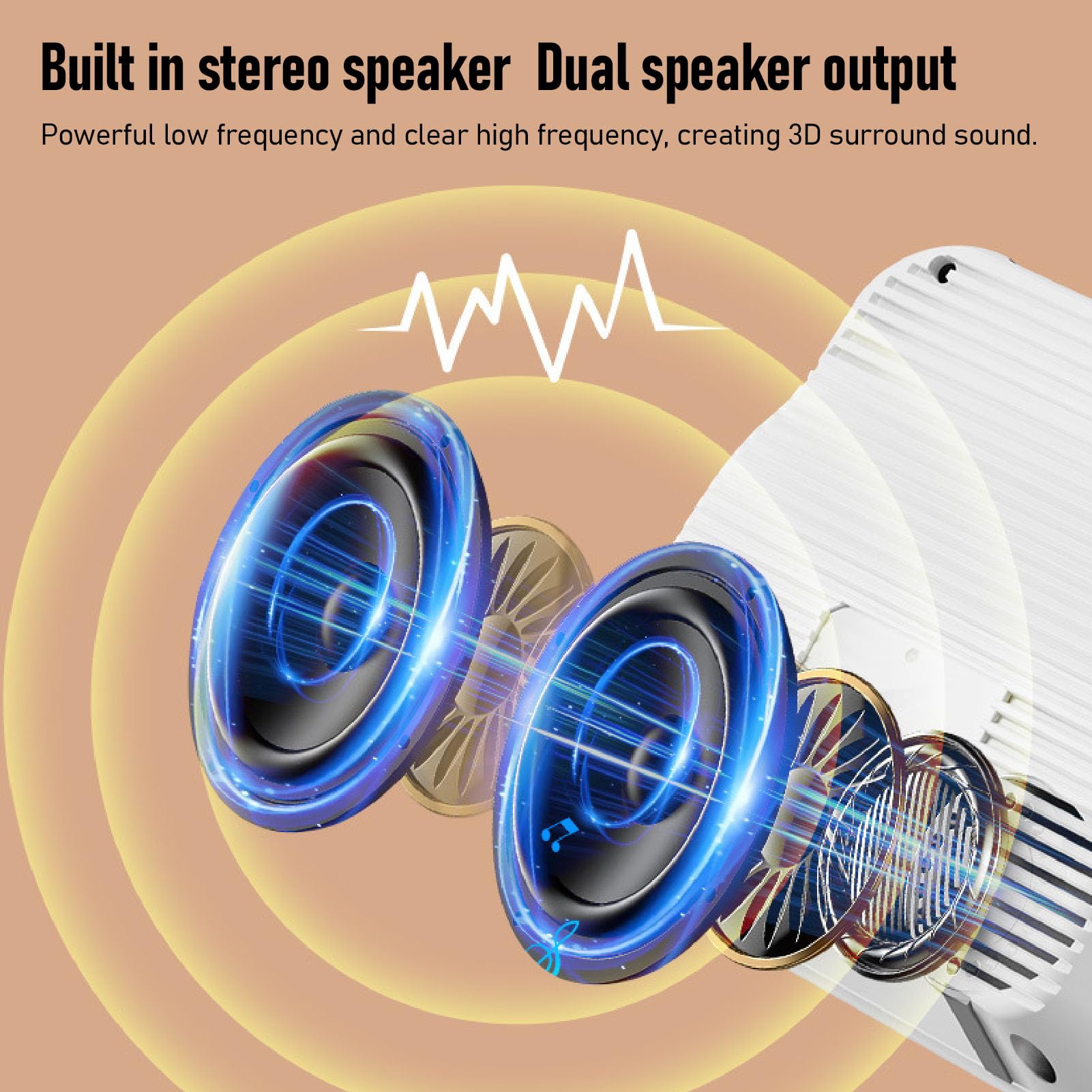 Reproductor de CD Bluetooth portátil con mando a distancia para uso doméstico, sonido estéreo MP3, funciona con pilas, material ABS (blanco)