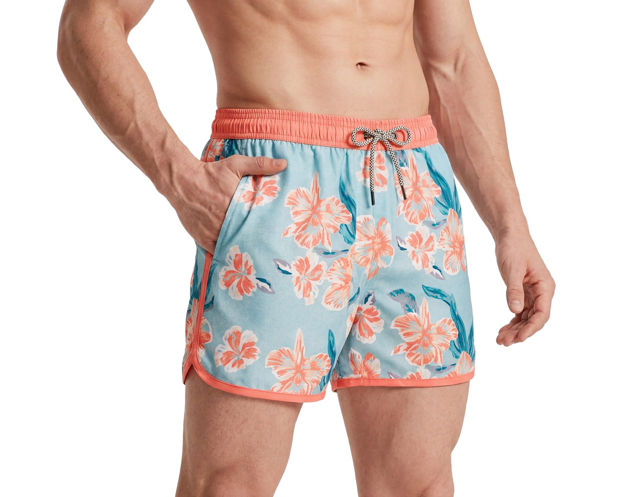 MaaMgic Costume Uomo Mare Vintage Asciugatura Rapida Costume da Bagno Pantaloncini Corto Swim Trunks con Fodera Rete e 3 Tasche