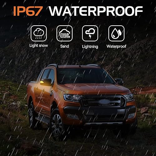 Miniatura 7 de Luces de señalización intermitentes LED ámbar secuenciales para Ford Ranger Lariat 2012-2019 T6 Raptor Wildtrak 2015-2019 Everest U375 UA 2015-2019,