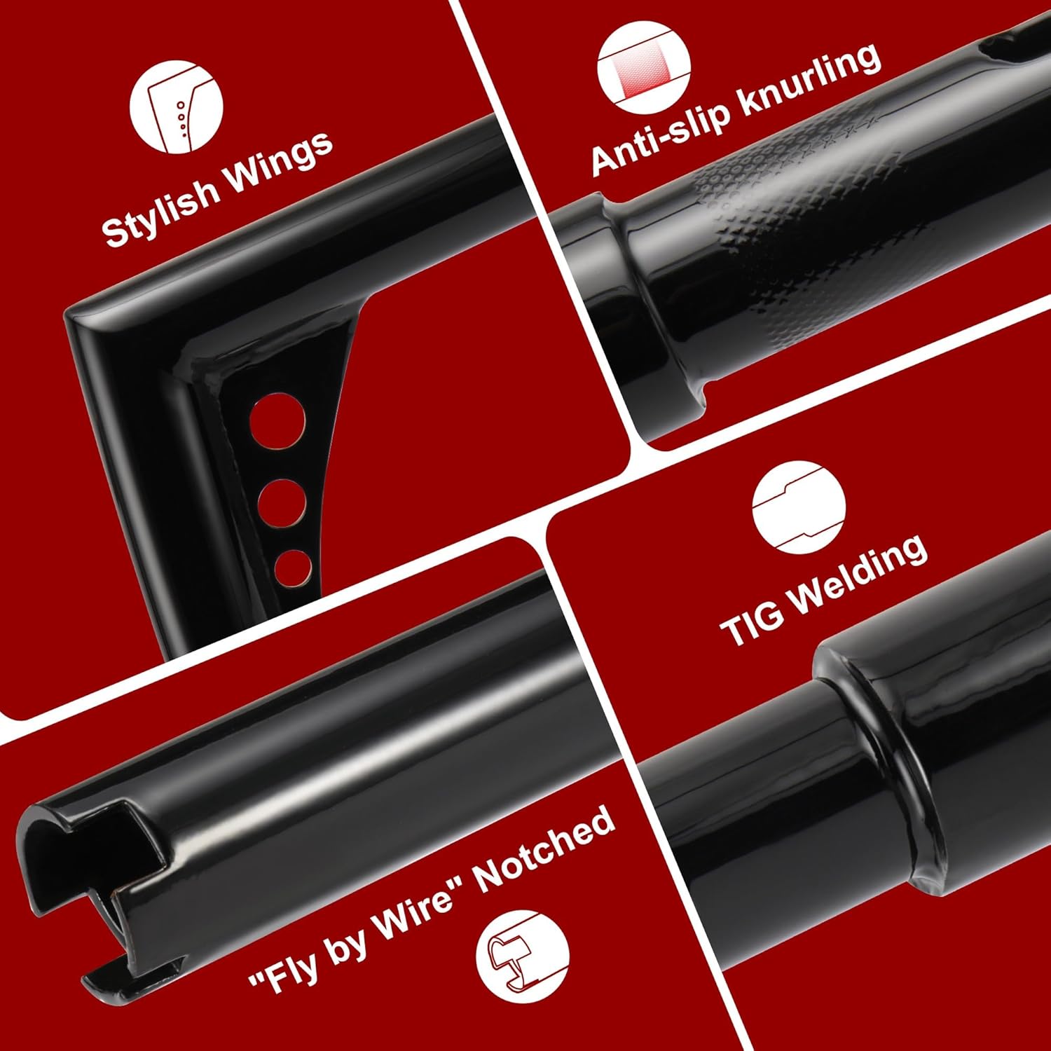 Sportster Dyna Ape Hangers Softail Handlebar 1.25 inch Z bar with Pull Wires for Harley Touring1995-Up Road King 1998-2013 Road Glide（Black，12 Inch ）