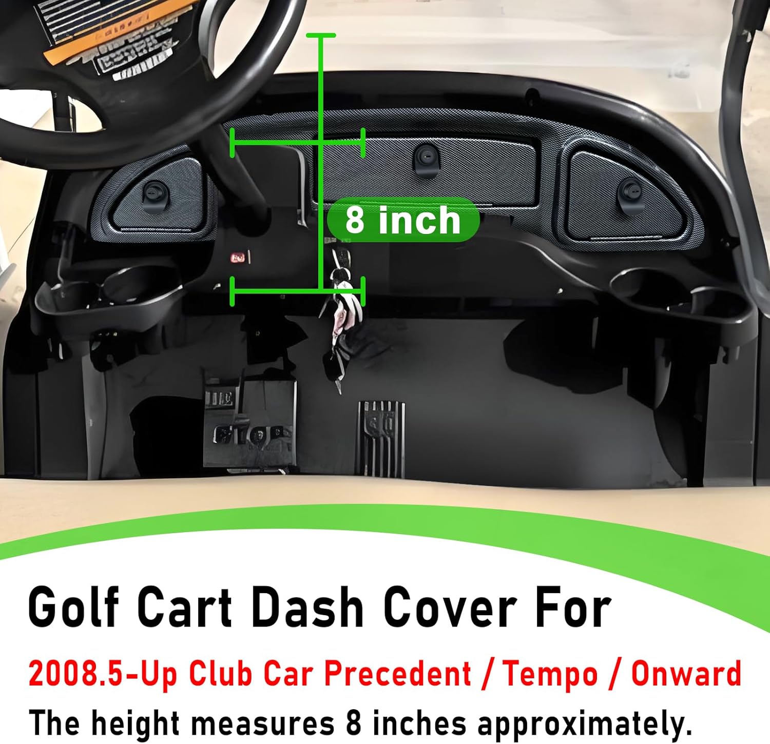 Golf Cart Dashboard Compatible with 2008.5-Up Club Car Precedent Tempo Onward Golf Cart, Club Car Precedent Dash Kt with Storage Compartments