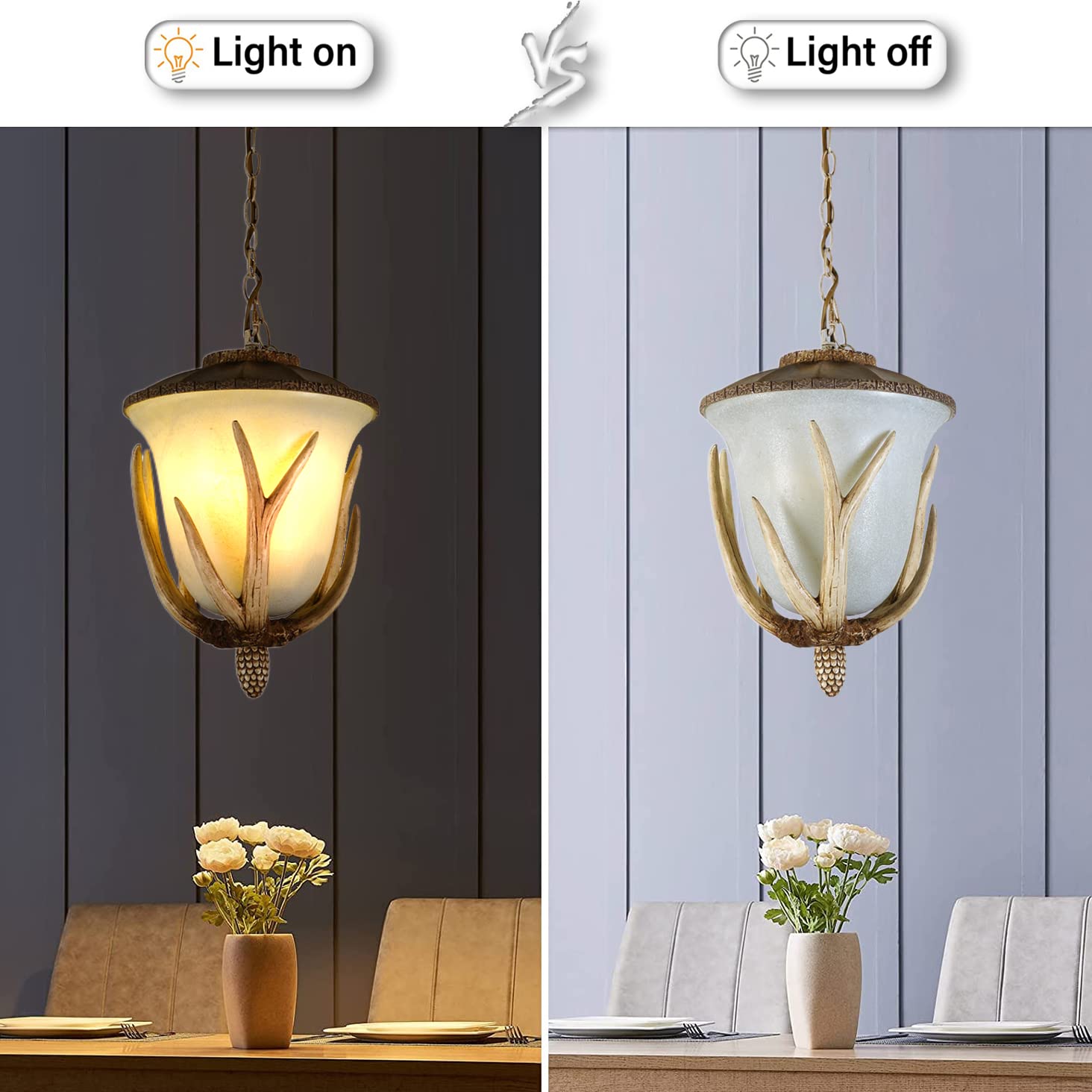 Wisząca lampa wisząca z poroża w kształcie płatka śniegu, żyrandol w stylu rustykalnym z żywicy, sztuczny róg jelenia, do jadalni, kuchni, wyspy, przedpokoju, sufitu