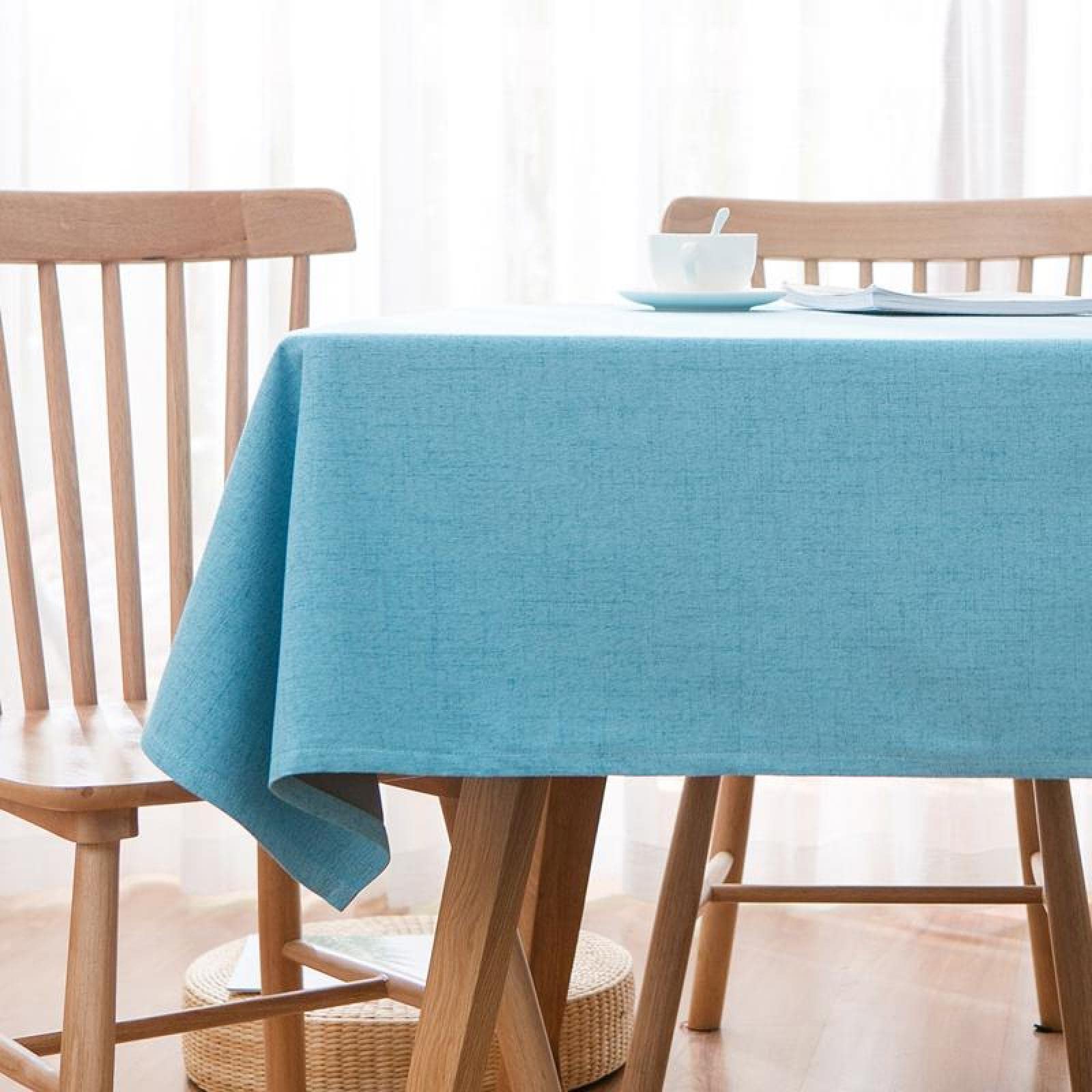 Manteles Mesa Antimanchas Impermeable Algodón Lino Anti Planchado Nórdico o para Cocina Comedor Gris 130 × 200cm