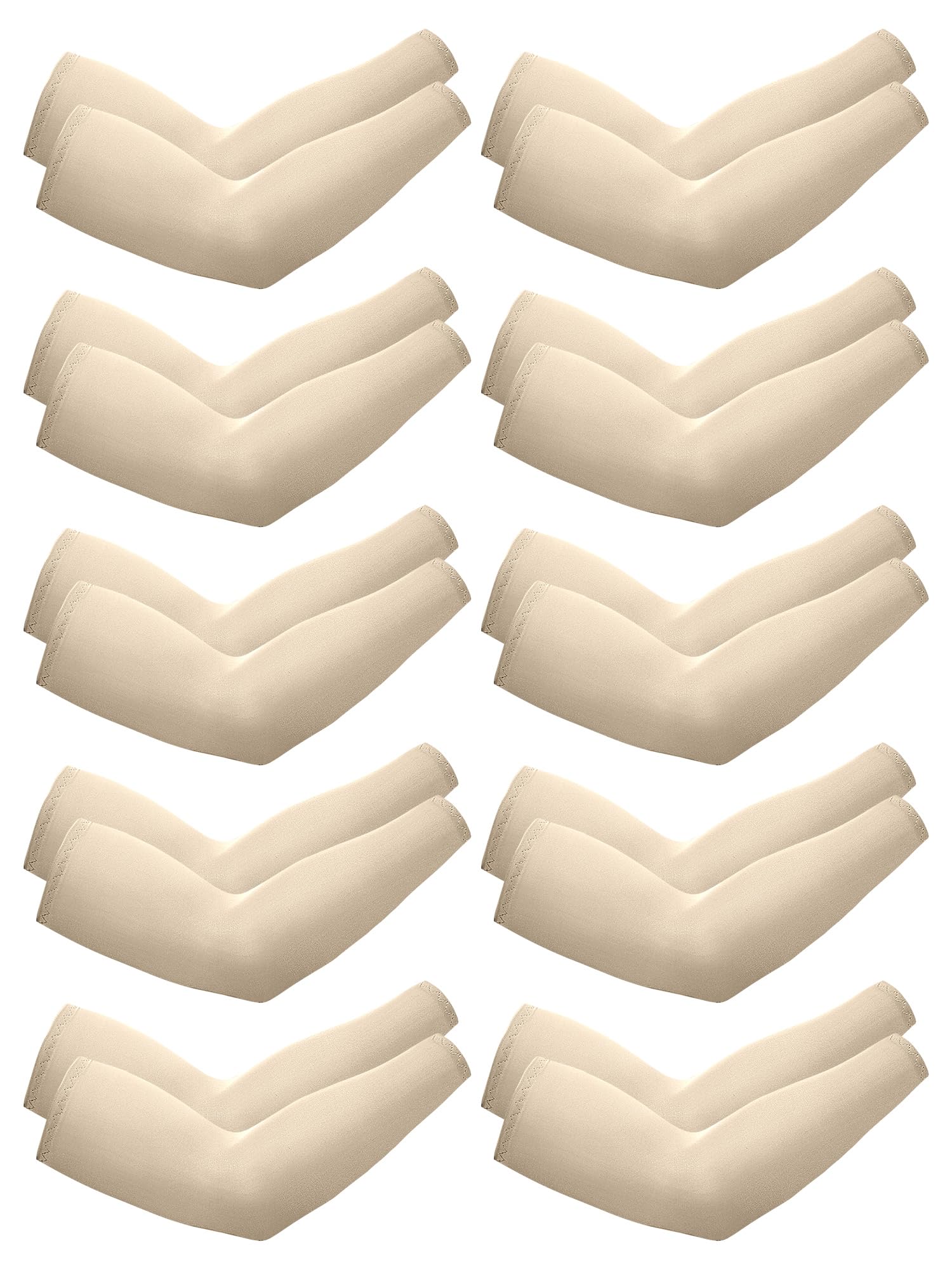 Boao 10 Pairs UV Arm Sleeve for Men Women Cooling Tattoo Cover up Compression Sun Protection Sleeves for Outdoor Activities
