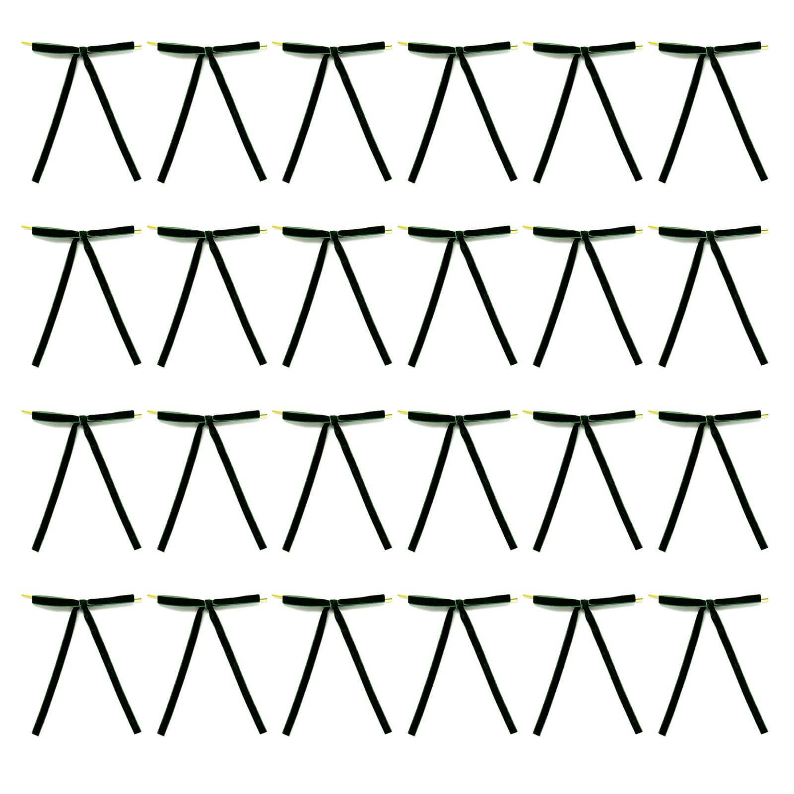 Carotoe Dark Green 24Pcs Decorative Flannel Bowknots Hangings Flannel Bowknots Ornament For Weddings Birthdays And Home Decoration Birthday Celebration Bowknot