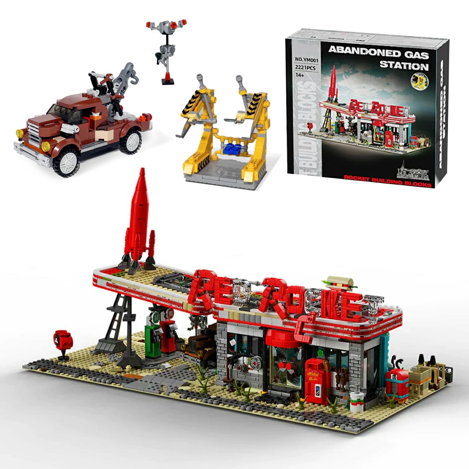 トイ・ボックス トイ・タンク トイ・ソルジャー 赤シクREDセット Amazon.com: Holexapyd Red Rocket Gas Station Building Sets for