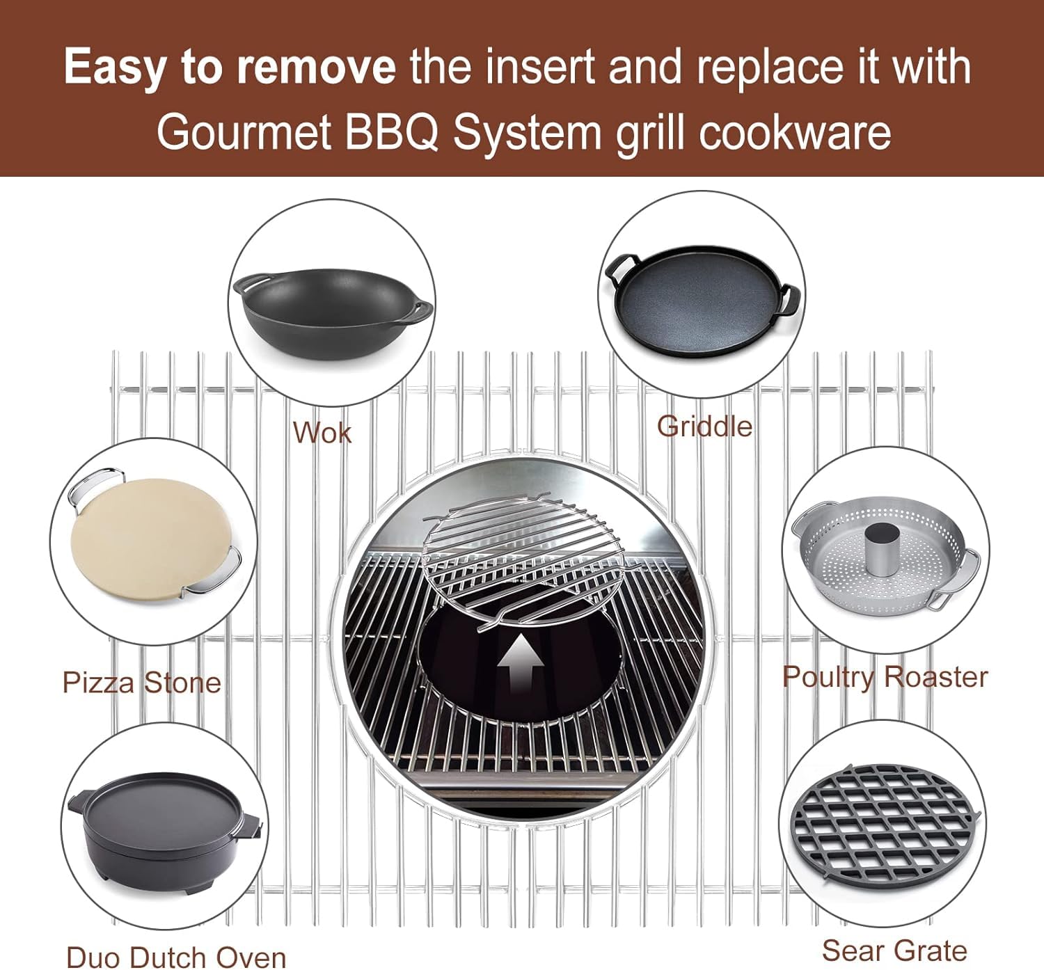 GFTIME Parrilla de acero inoxidable 7638 para Weber Spirit I II 300 Serie, Spirit E/S-310, 320, 330, Spirit 700, para Weber SmokeFire EX4/EX6, 7639 7527
