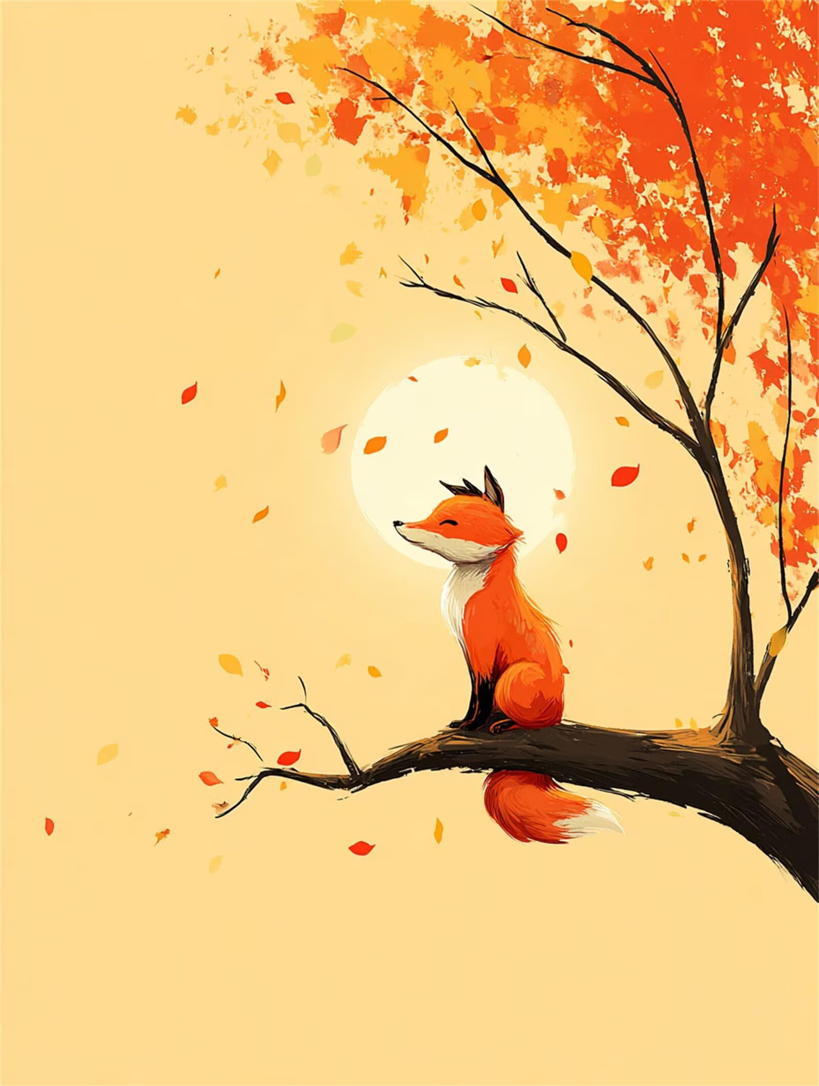Dipingere con i Numeri Adulti Autunno, Animali Dipingere con i Numeri Bambini DIY Kit, Set Premium con Pennelli, Decorazione Casa & Creativo Regalo, Attività di Tempo libero 70x95cm z-355