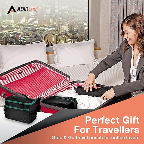 Miniatura 8 de Adir Mini organizador de bolsa para cafetera de viaje de una sola porción portátil para viajes campamento bolsa de almuerzo de oficina para llevar y