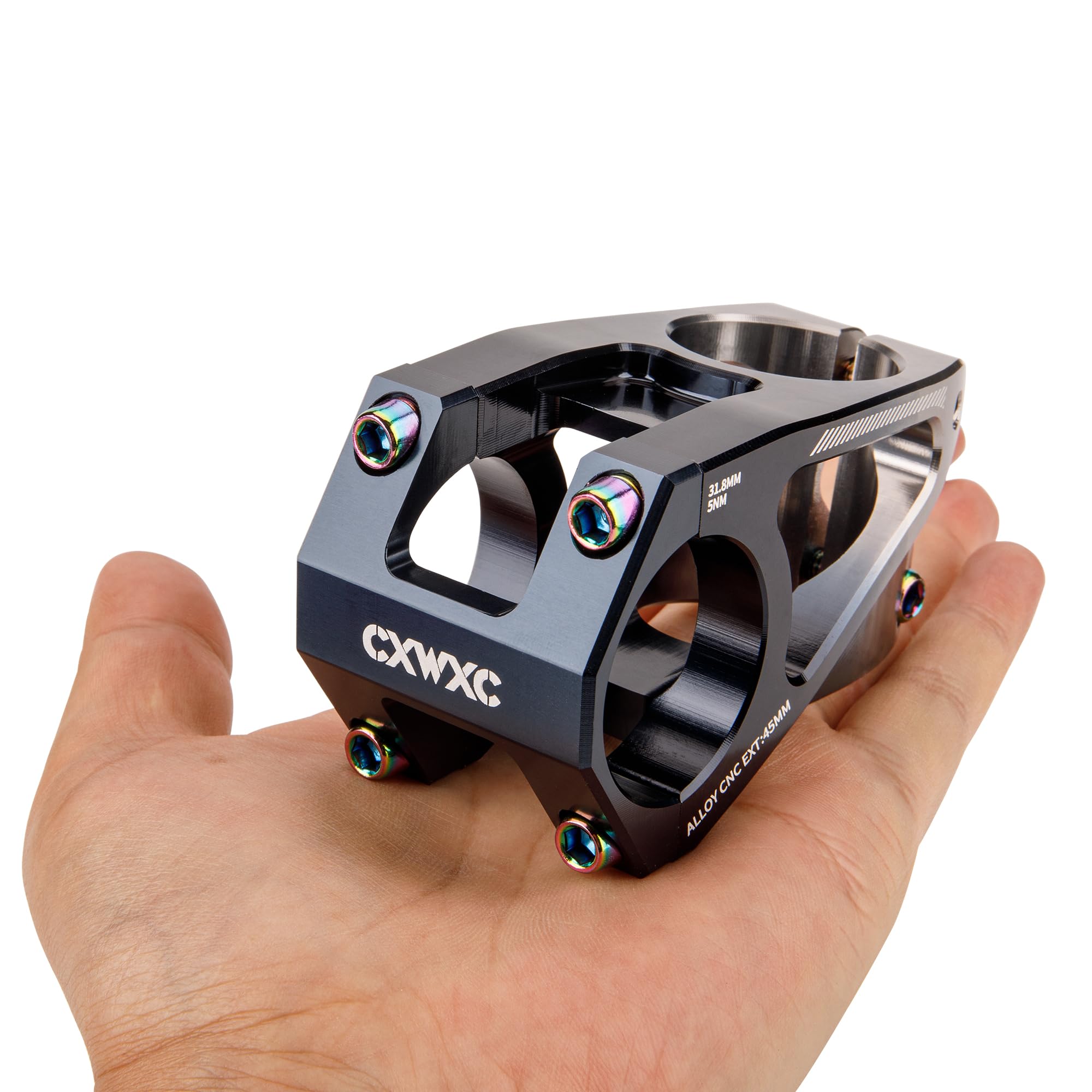 CXWXC Potence de vélo courte de 31,8 mm - En aluminium - Longueur de 45 mm - Convient pour VTT, vélo de route, vélo de ville