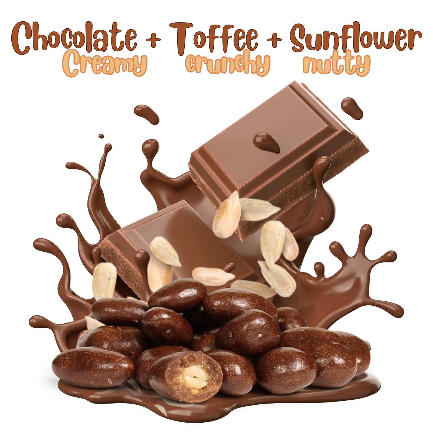Milk Chocolate Toffee Coated Sunflower by It's Delish, 54 OZ Jumbo Container | Milk Chocolate Covered Candy Nuts Bulk Sunflower Chocolates Sweet & Crunchy Nut Snack | Kosher Dairy