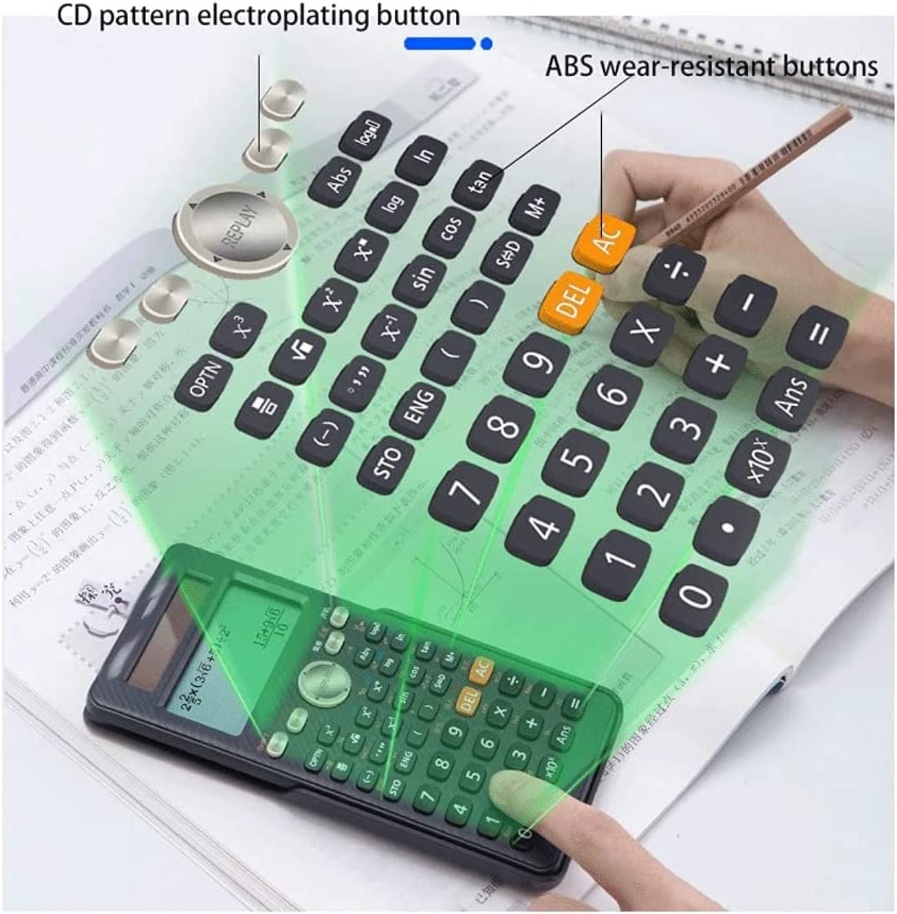 Calculadora para Oficina Calculadora De Funciones Científicas Multifunción Financiera para Empresas Hogar Y Escuela(White)