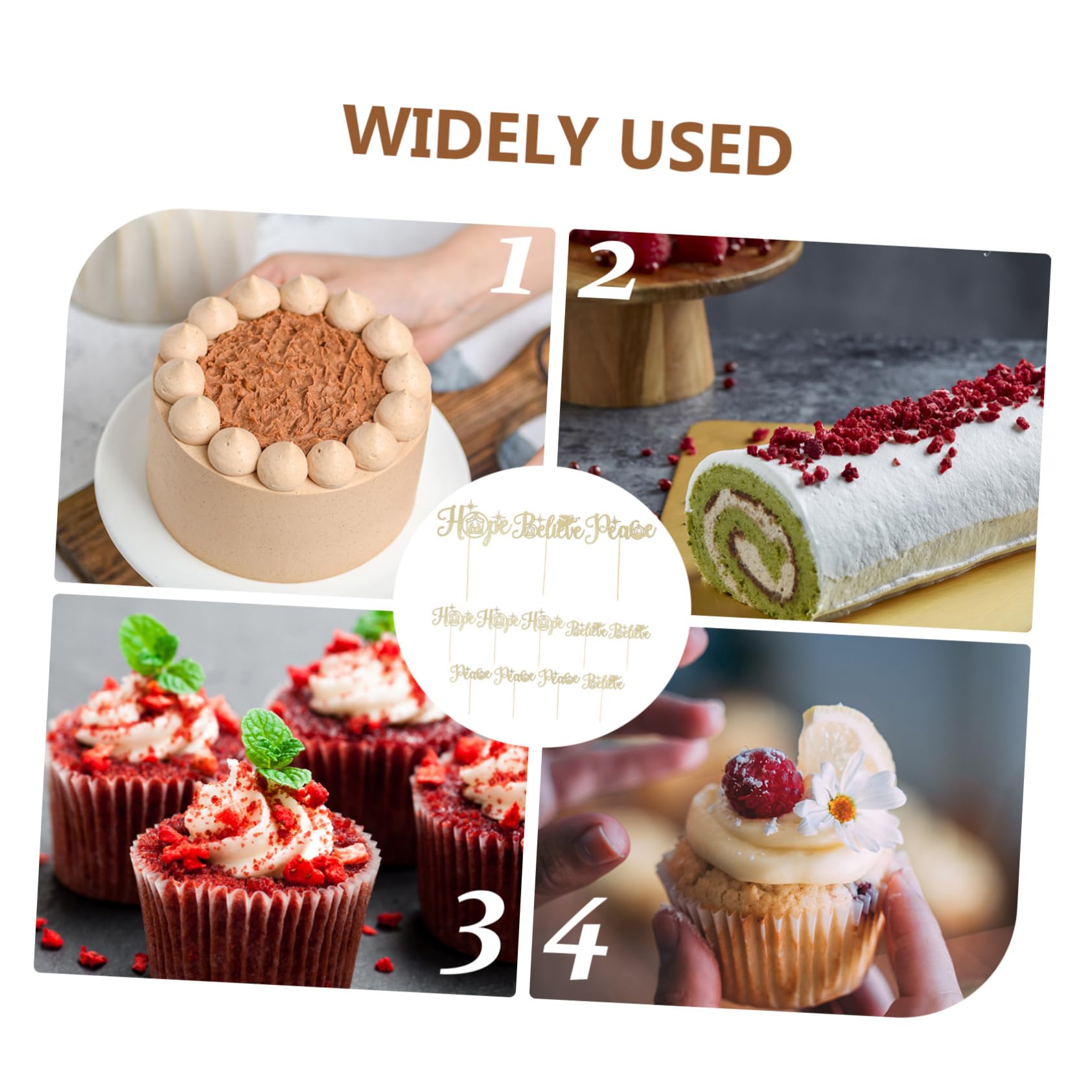 Hemobllo 5 Series Decoración De Pasteles Adornos para Tartas Y Cupcakes Fiestas DIY Y Celebraciones Navideñas 12 Piezas X 5