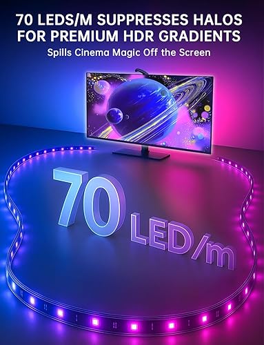 Miniatura 3 de Retroiluminación de TV con sincronización de sensor, tira de luz LED RGB de 11.5 pies para pantallas de 32 a 50 pulgadas, control inteligente de