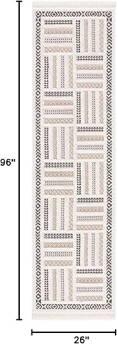 Miniatura 2 de Safavieh Urban Collection URB212B - Alfombra moderna de mediados de siglo con borlas y flecos, para entrada, vestíbulo, sala de estar, dormitorio,