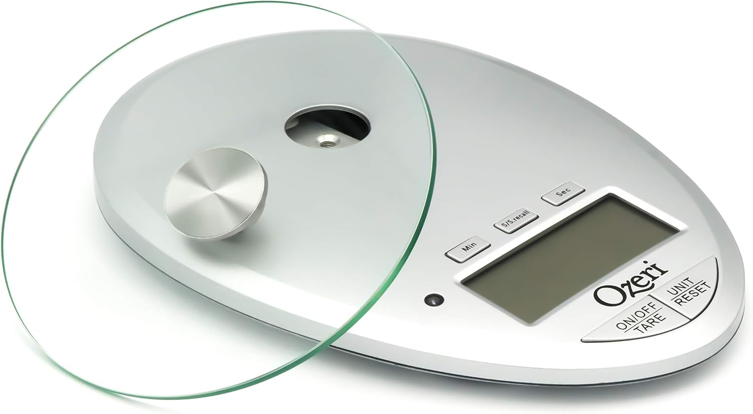 Ozeri Pro II Digital Kitchen Scale with Removable Glass Platform and Countdown Kitchen Timer (1 g to 12 lbs Capacity)