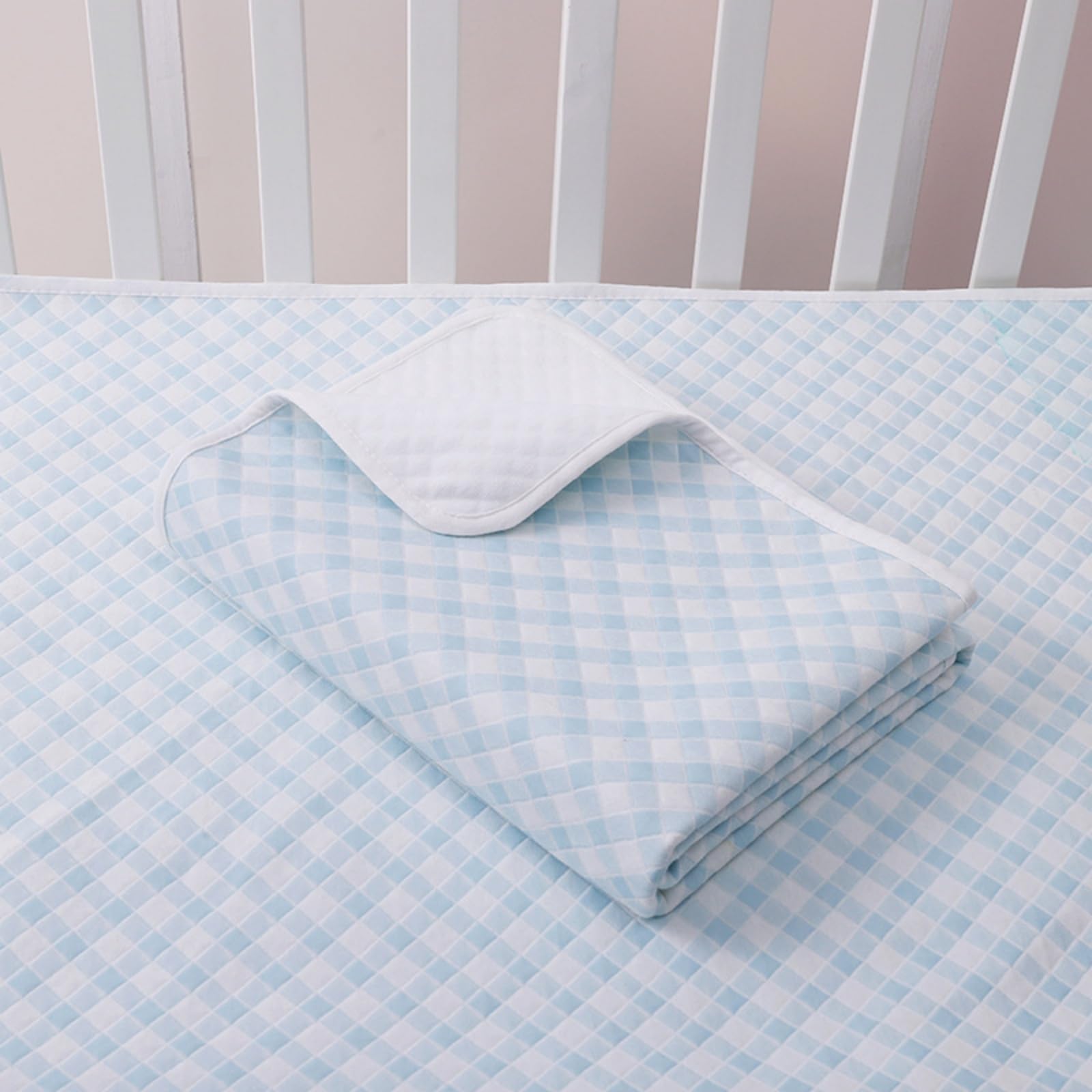 FANSU Empapadores Cama Absorbente Jacquard de Cuadros (Azul,200x220cm) | Protector Colchon Impermeable, Protector de Cama Reutilizable para Incontinencia para Silla de Ruedas, Incontinencia