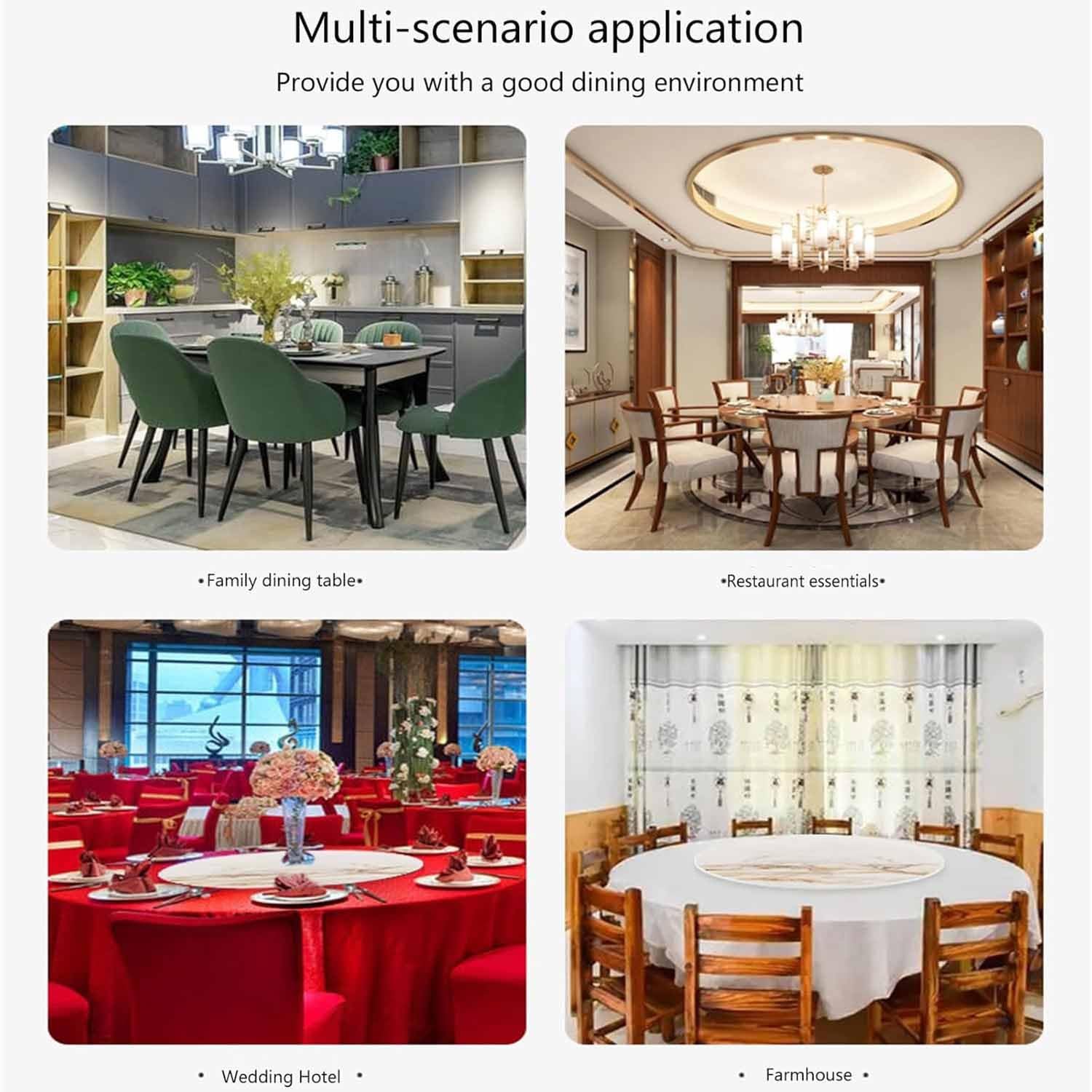Mesa de comedor de mármol giratoria de 360°, placa redonda para comedor, ideal para mesas de 60100 cm, decoración elegante del hogar, perfecta para entretener a los invitados