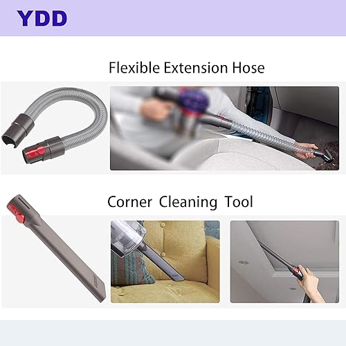 Miniatura 4 de YDD Kit de accesorios de repuesto para Dyson V15 V12 V11 V10 V7 V8 Absolute Detect Cyclone Fluffy Brush Tools manguera de extensión de cerdas suaves