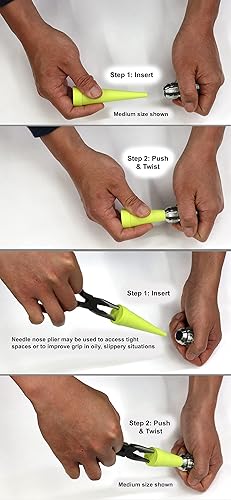 Miniatura 3 de Mess Stopper Tapones y tapones de goma universales para mangueras y accesorios de aceite hidráulico para evitar fugas, 4 grandes, 4 medianas, 12 de