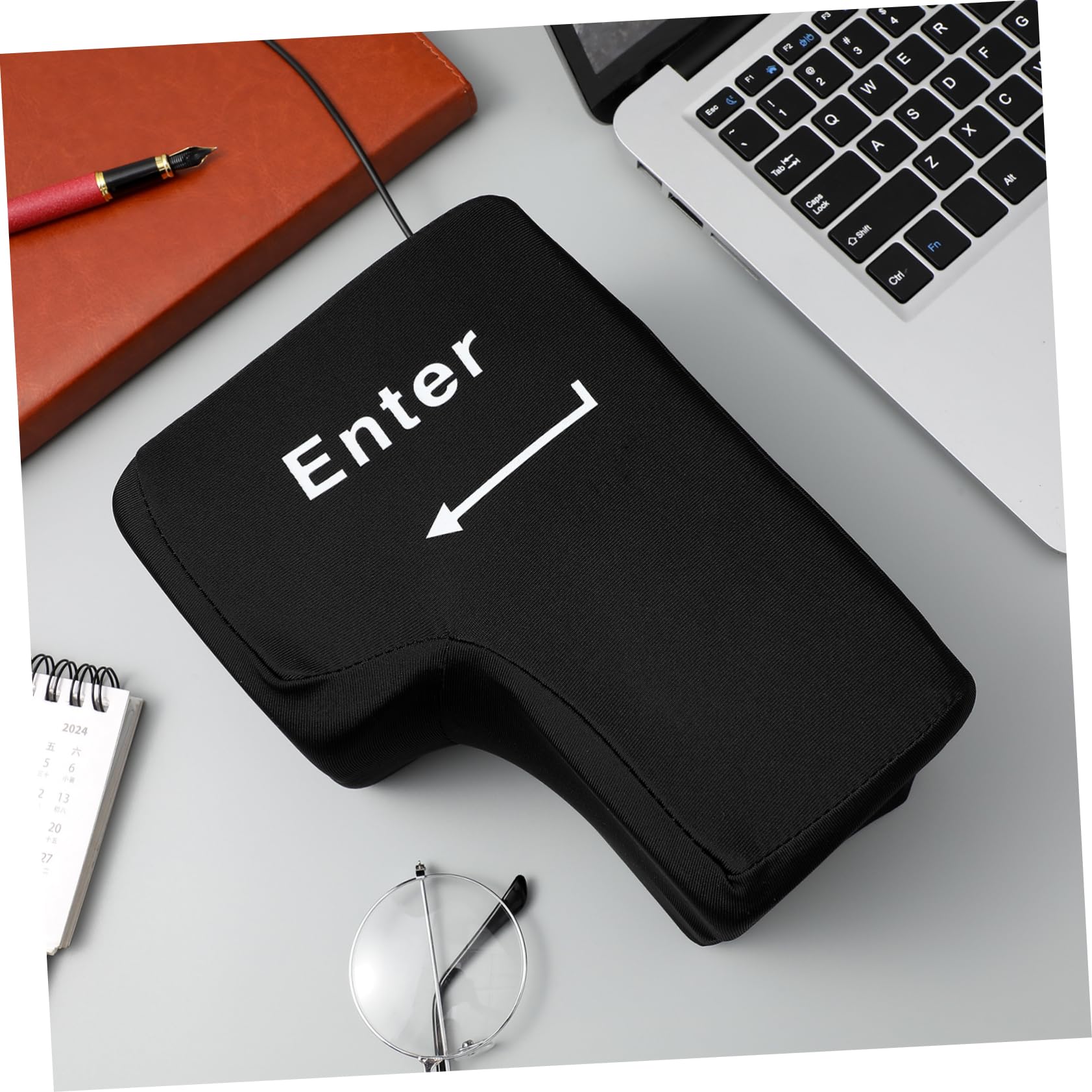 Amosfun Almohada Gigante Tecla Enter Con USB – Cojín De Escritorio Para Aliviar El Estrés, Tamaño 20x14x10 Cm, Ideal Para Oficina Y Como Regalo Original
