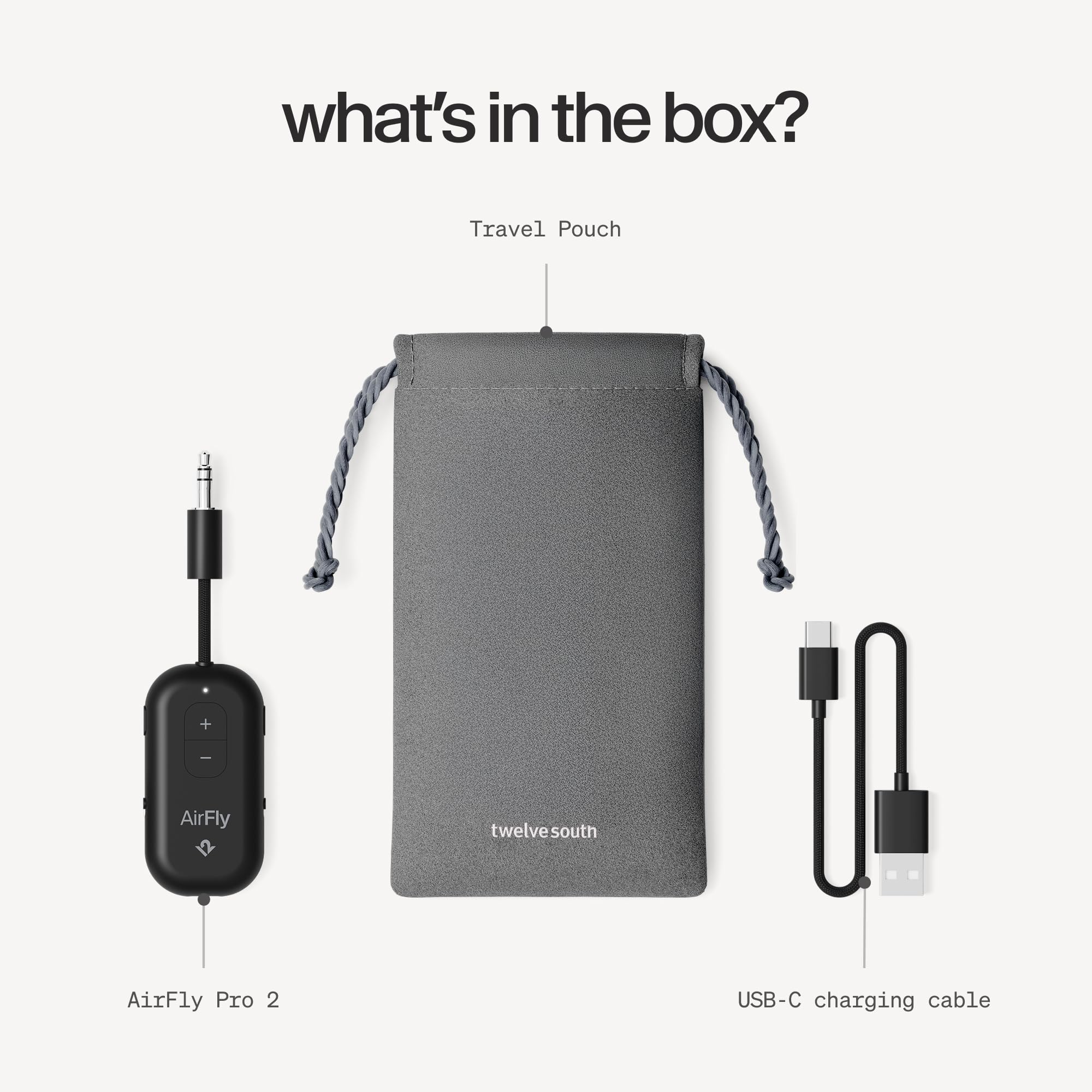 AirFly Pro 2 - Adattatore Bluetooth per aereo, coppia 2 AirPods o cuffie wireless - Trasmettitore e ricevitore Bluetooth AUX da 3,5 mm per auto, barche, tapis roulant, TV, accessori essenziali da