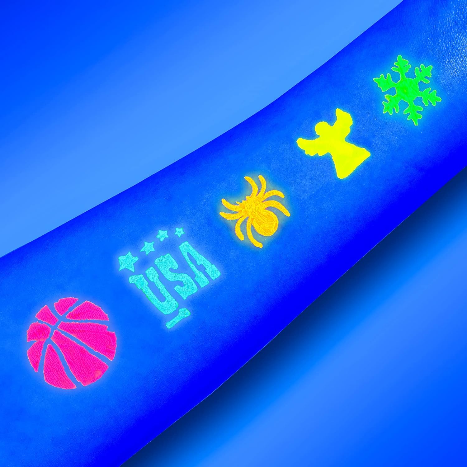 Body Paint Glow Kit & Black Light Paint UV Neon Face 0.4oz- Set of 8 Tubes with 6 Art Brush and 1 Palette- Blacklight Reactive Fluorecent Paint- Safe- Washable- Non Toxic : Beauty & Personal Care