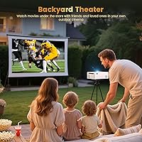 Vista 2 de Mini proyector portátil con WiFi y Bluetooth, proyector inteligente nativo 1080P Full HD, 300 ANSI, compatible con teléfono inteligente, HDMI, USB