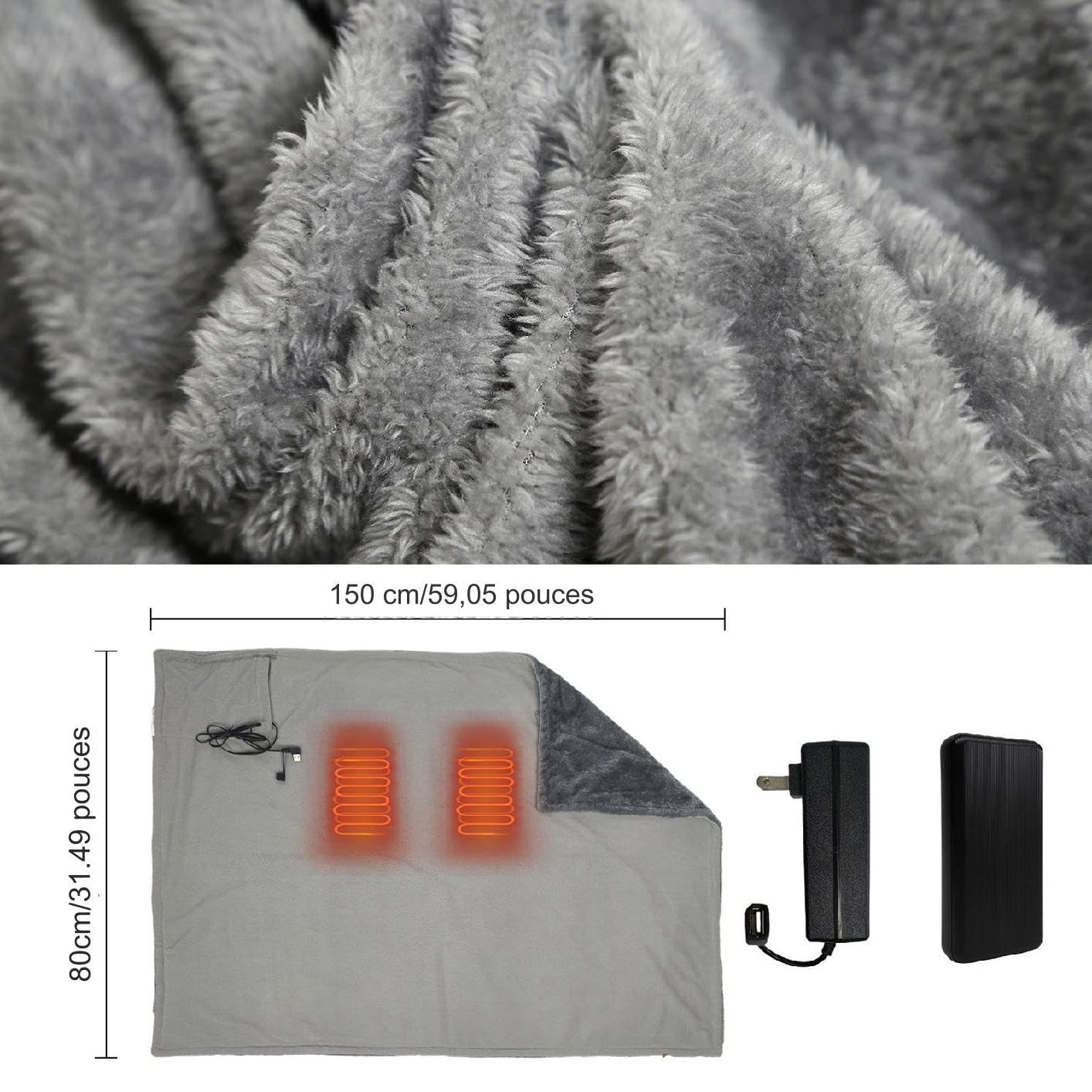 Plaid riscaldante elettrico – Plaid da divano | Scialle riscaldante elettrico USB,per il , in inverno, per le donne, le spalle e il collo, per gli adulti, la schiena e il corpo, per il viaggio,