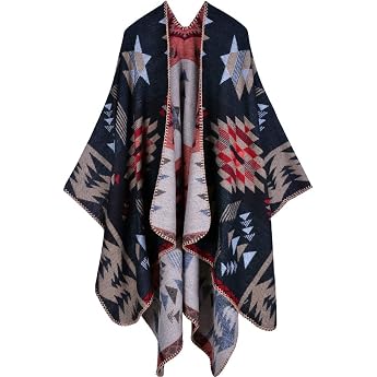 Poncho Women's Winter Knitted Cape Cardigan Oversized Poncho Scarf Elegant Warm Reversible Cape for Autumn Winter