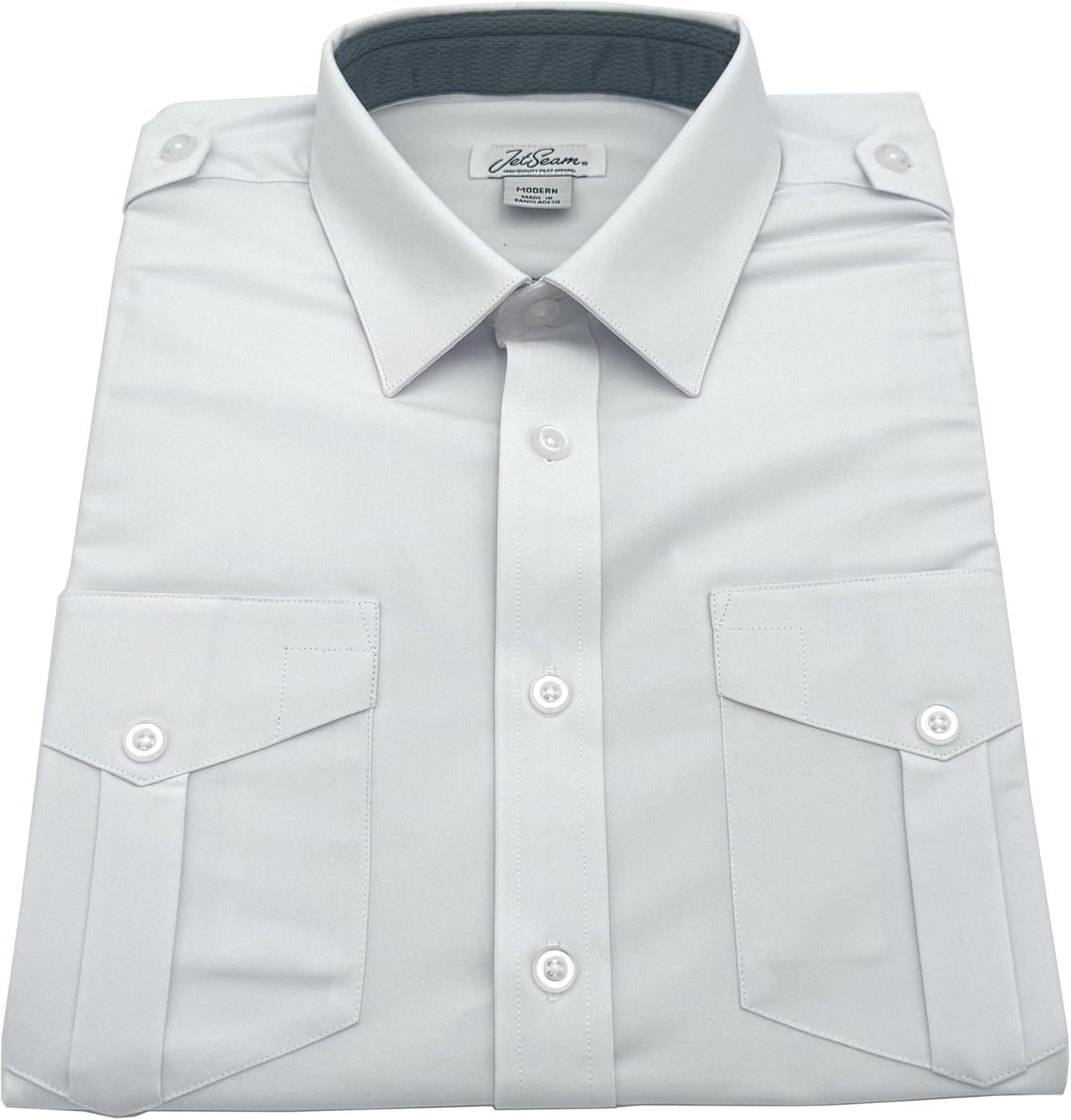 Men's Modern Cut White Label Short Sleeve Pilot Shirt