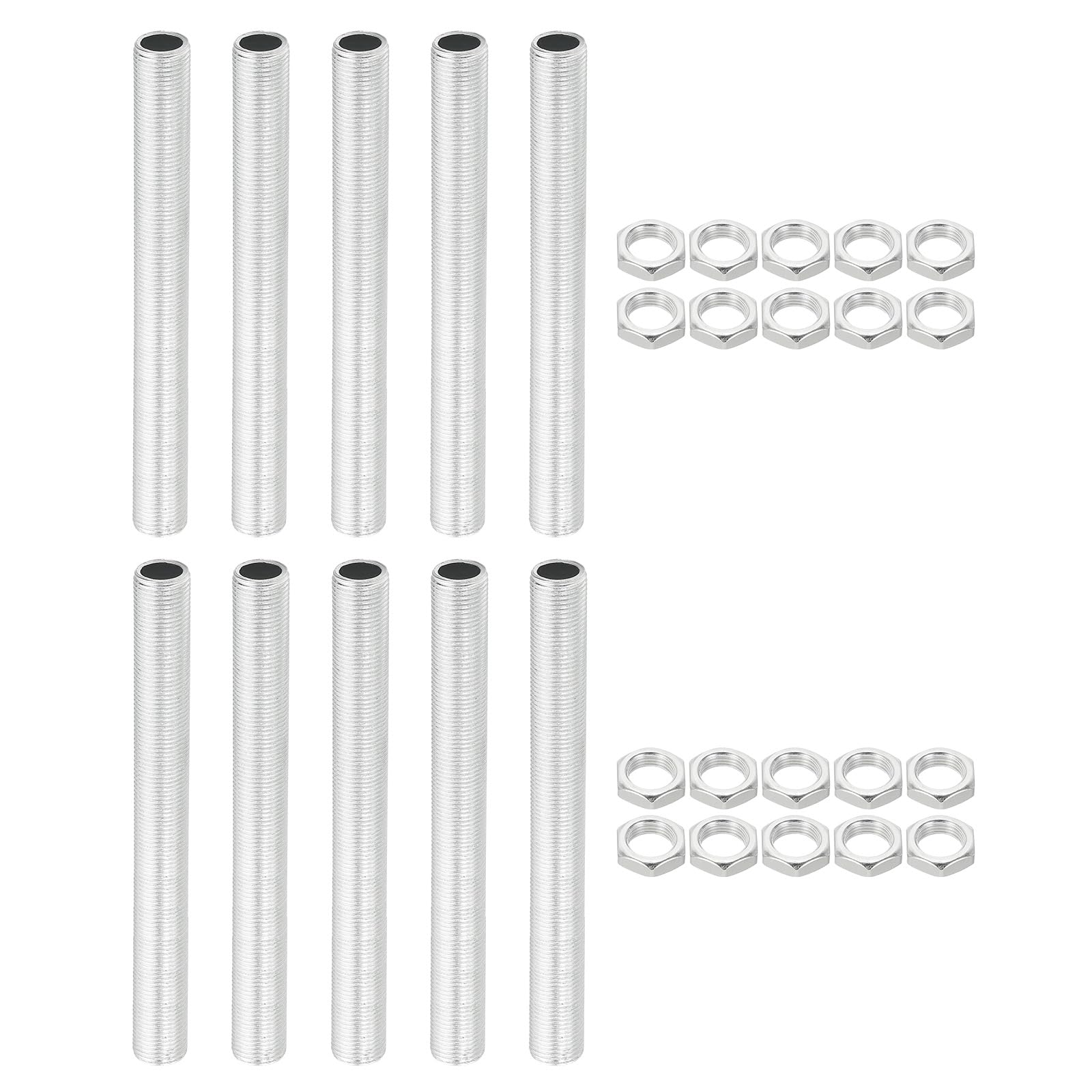 PATIKIL M12 Thread 120mm/4.7" Lamp Pipe Kit with Lock Nuts