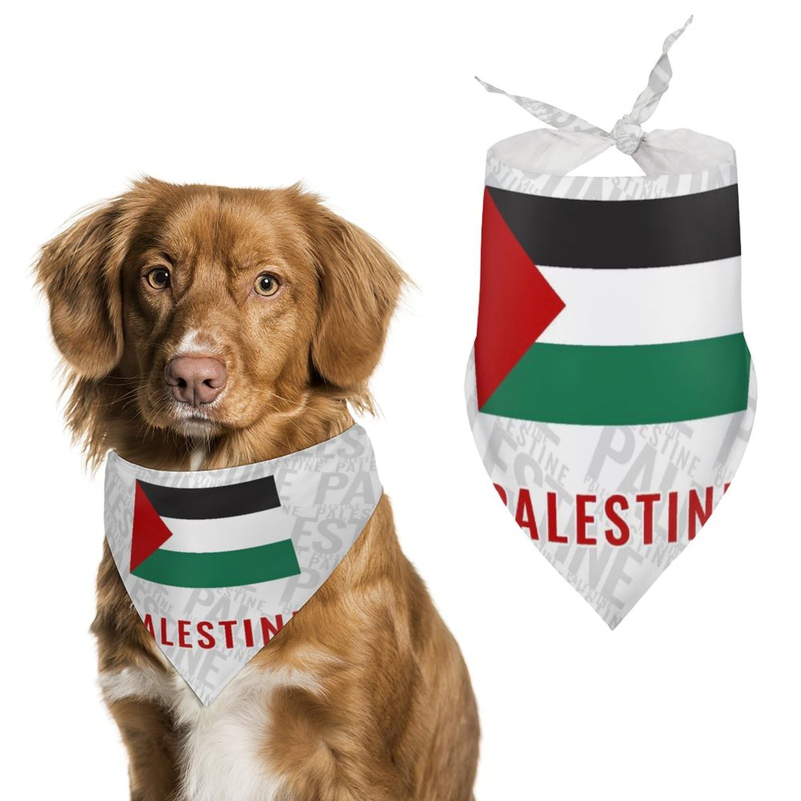 Palestinian Free Palestine Cute Dog Bandana Triangle Adjustable Washable Cat Scarf Pet Accessories