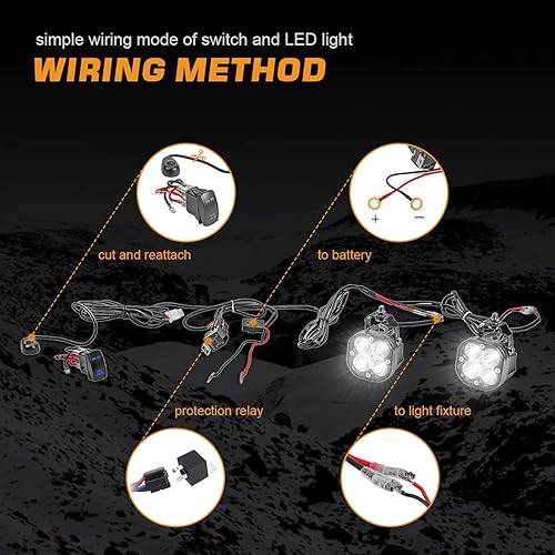 Miniatura 7 de 4 soportes de montaje doble con interruptor basculante de 24 W y parachoques oculto, compatible con Ford 2010-2014 F150 Raptor (1 generación F-150)