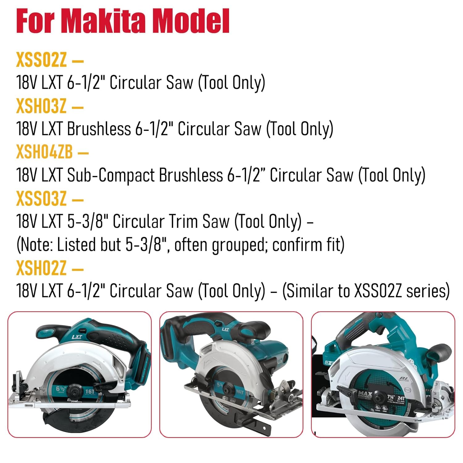 4PC 6-1/2 Inch Carbide-Tipped Circular Saw Blade Replacement DWA161240 DW3161 for Dewalt DCS391B DCS565 DCS565P1 DCS391P1 20V MAX Circular Saw 40T & 24T Combo 5/8" Arbor