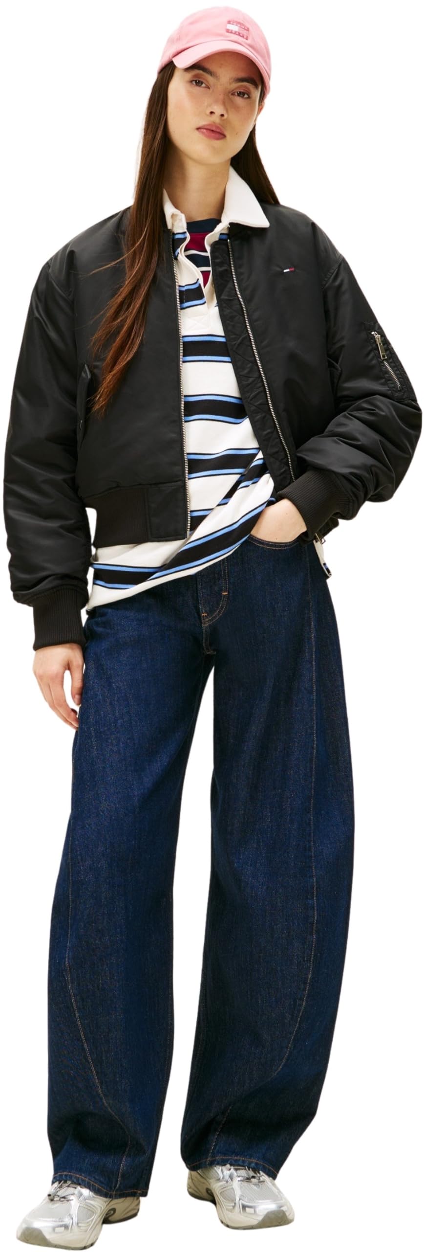 Tommy Jeans Damska kurtka bomberka TJW ESSENTIAL BOMBER DW0DW22046, czarna (czarny), S, czarny (czarny), S