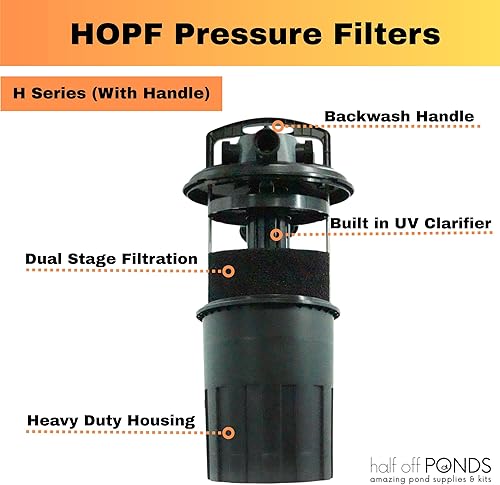 Miniatura 3 de HALF OFF PONDS HOPPF-1000H Filtro de presión con mango UV de 9 vatios para estanques a 2,000 galones
