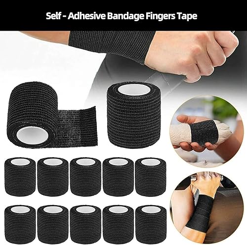 Miniatura 2 de yowings Cinta de dedo para tallar madera  12 rollos de vendaje elástico autoadhesivo no tejido, cinta sin corte, resistente a los cortes para cortar