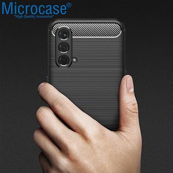 Microcase OnePlus Nord CE 5G Brushed Carbon Fiber Silikon Kılıf - Siyah