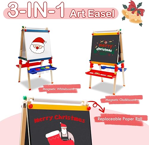 Miniatura 3 de Caballete de arte de madera para niños, de 2 caras