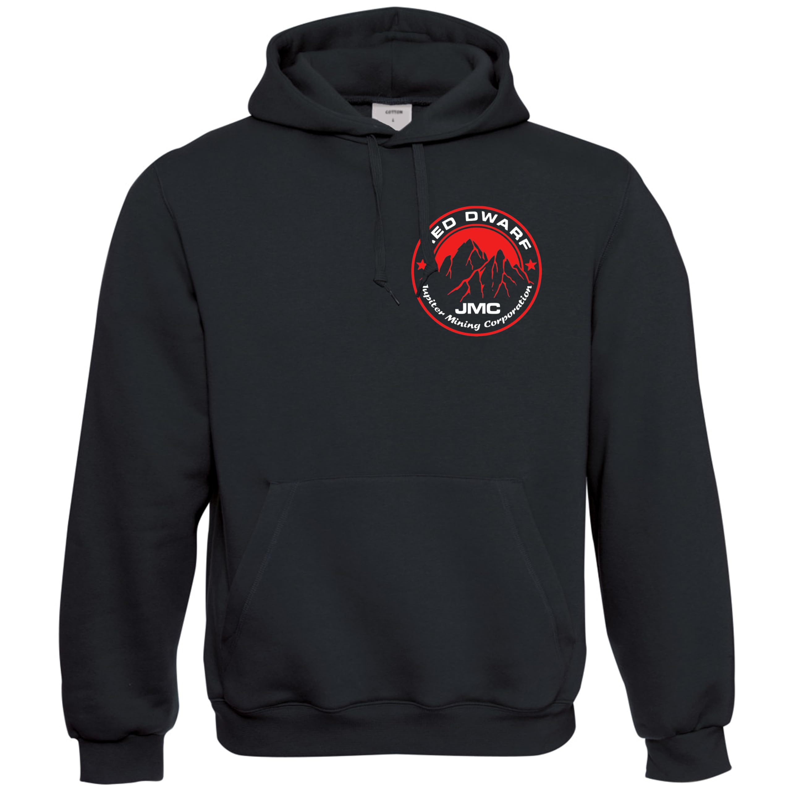 Viper Black Jupiter Mining Corporation Logo Red Dwarf Inspired Hoodie (, L)