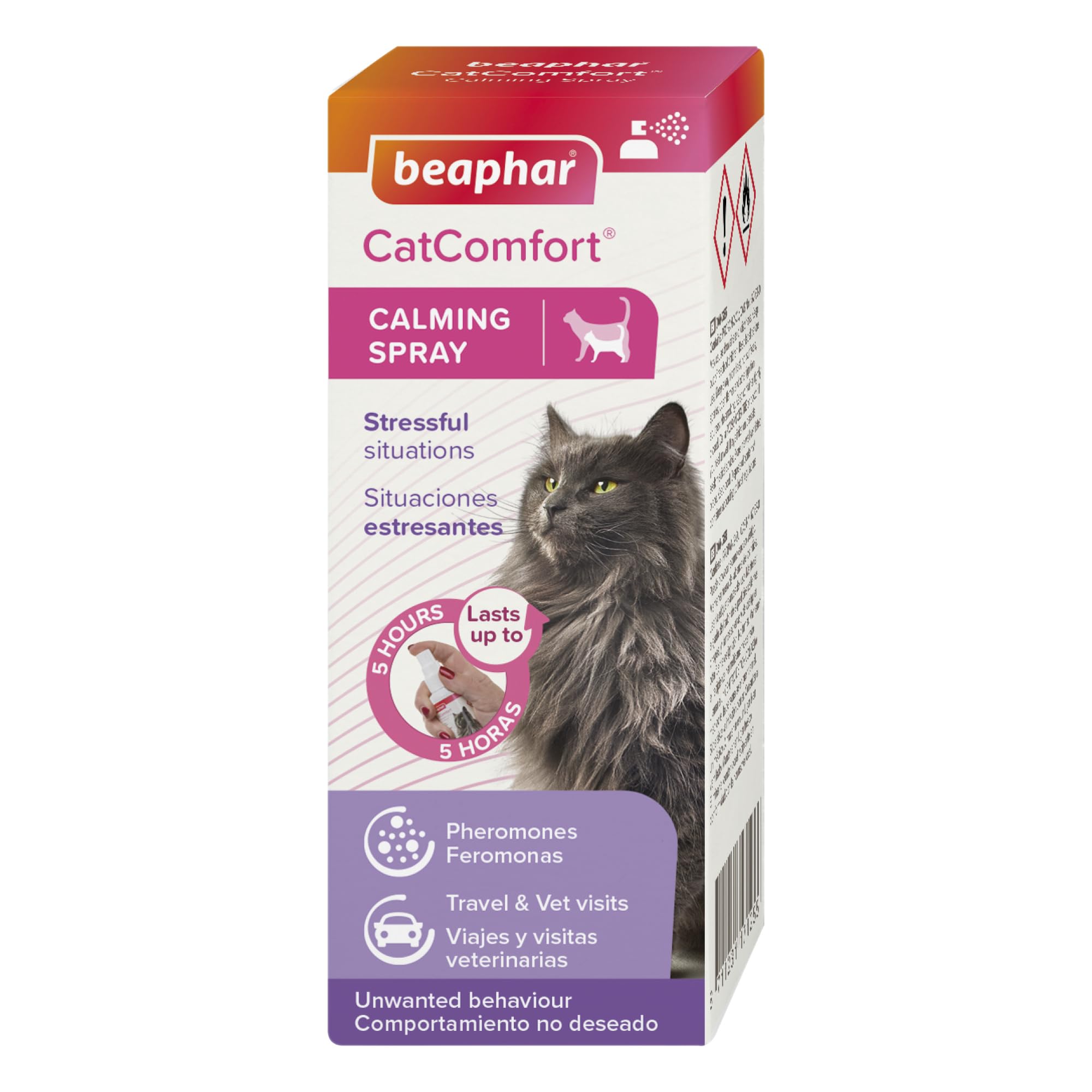 Beaphar - CatComfort® Calming Spray - Reduces Anxiety & Stress in Targeted Areas - For Use in the Home or When Travelling - Fast-Acting -Starts to Work in 15 Minutes - 30ml