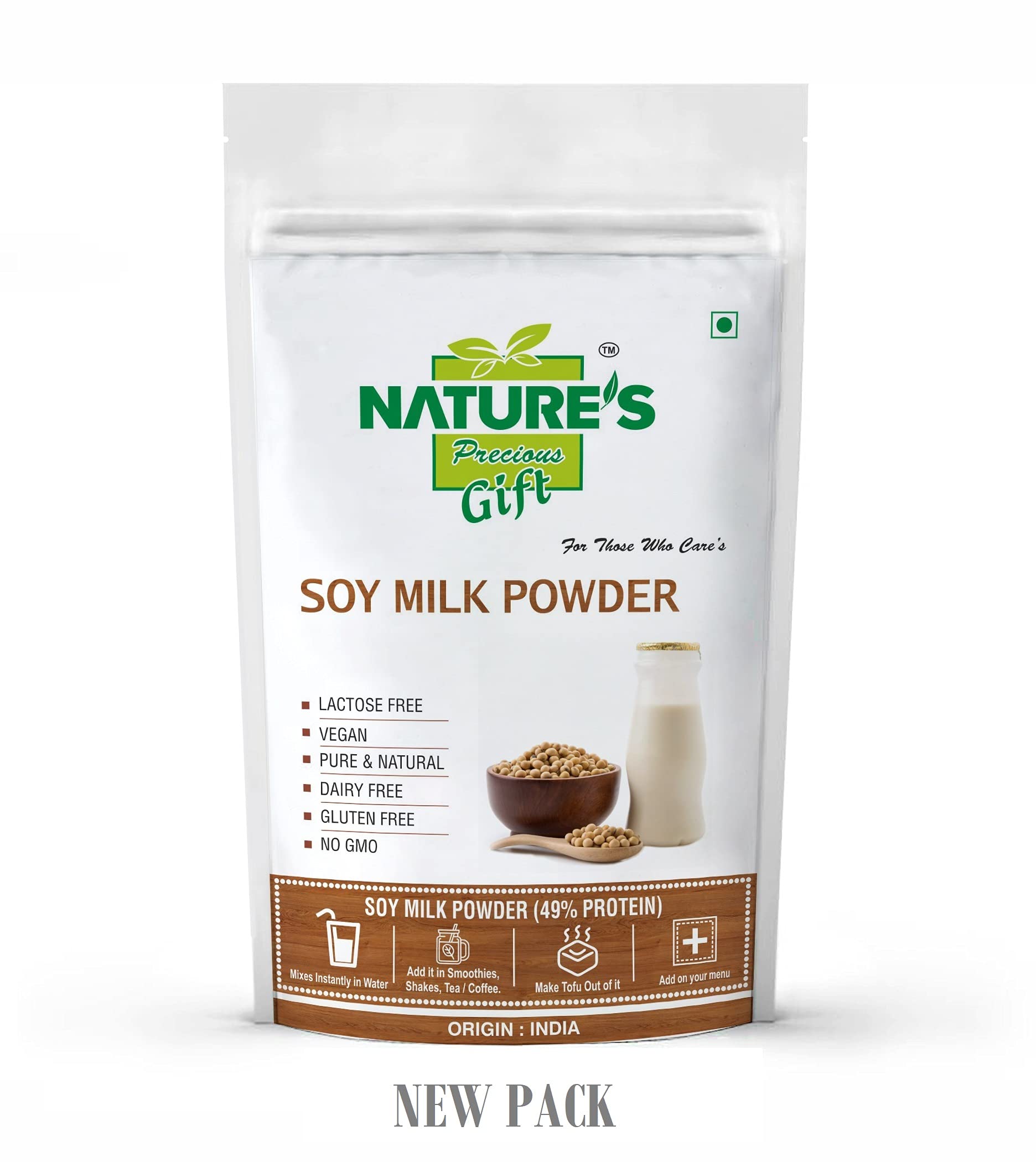 NATURE'S Precious Gift - Soy Milk Powder - Powdered Milk - [Vegan | Non-GMO | 49% Protein] - 1 KG