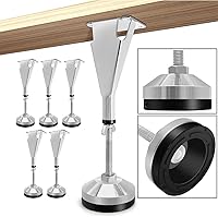 Vista 10 de 4 patas de soporte de listones para marco de cama, patas de soporte de cama de acero, pies de soporte de altura ajustable de alta resistencia