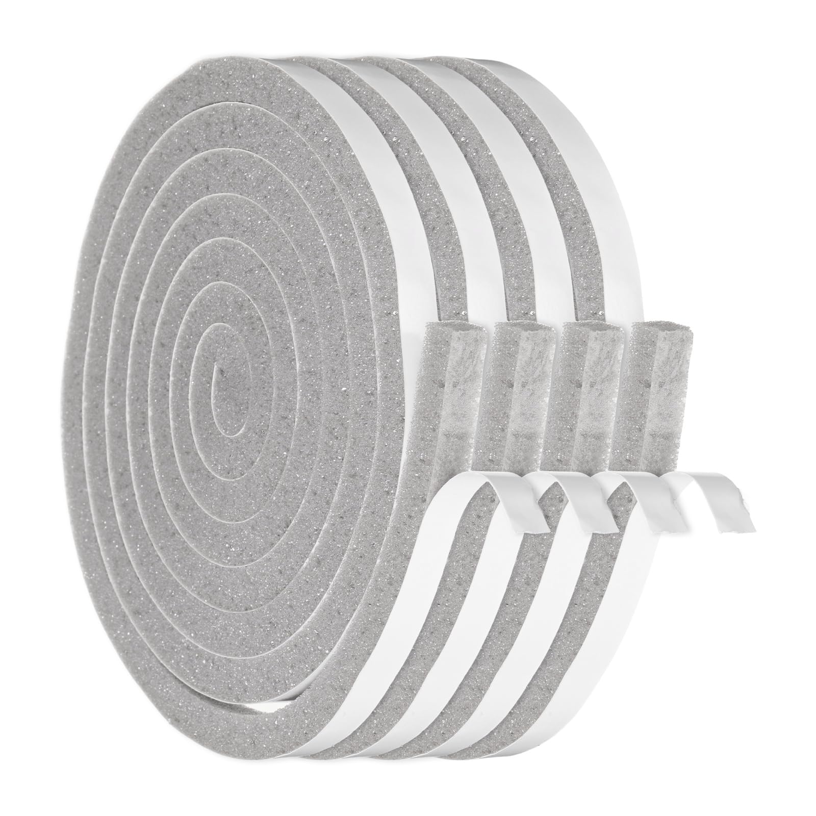 sourcing map 15mmx10mm Foam Weather Stripping, Self Adhesive Door Seal Insulation Strips, Soundproofing Foam Seal Tape for Door/Window, Air Conditioning (2 Meter Total Length in 4 Roll)