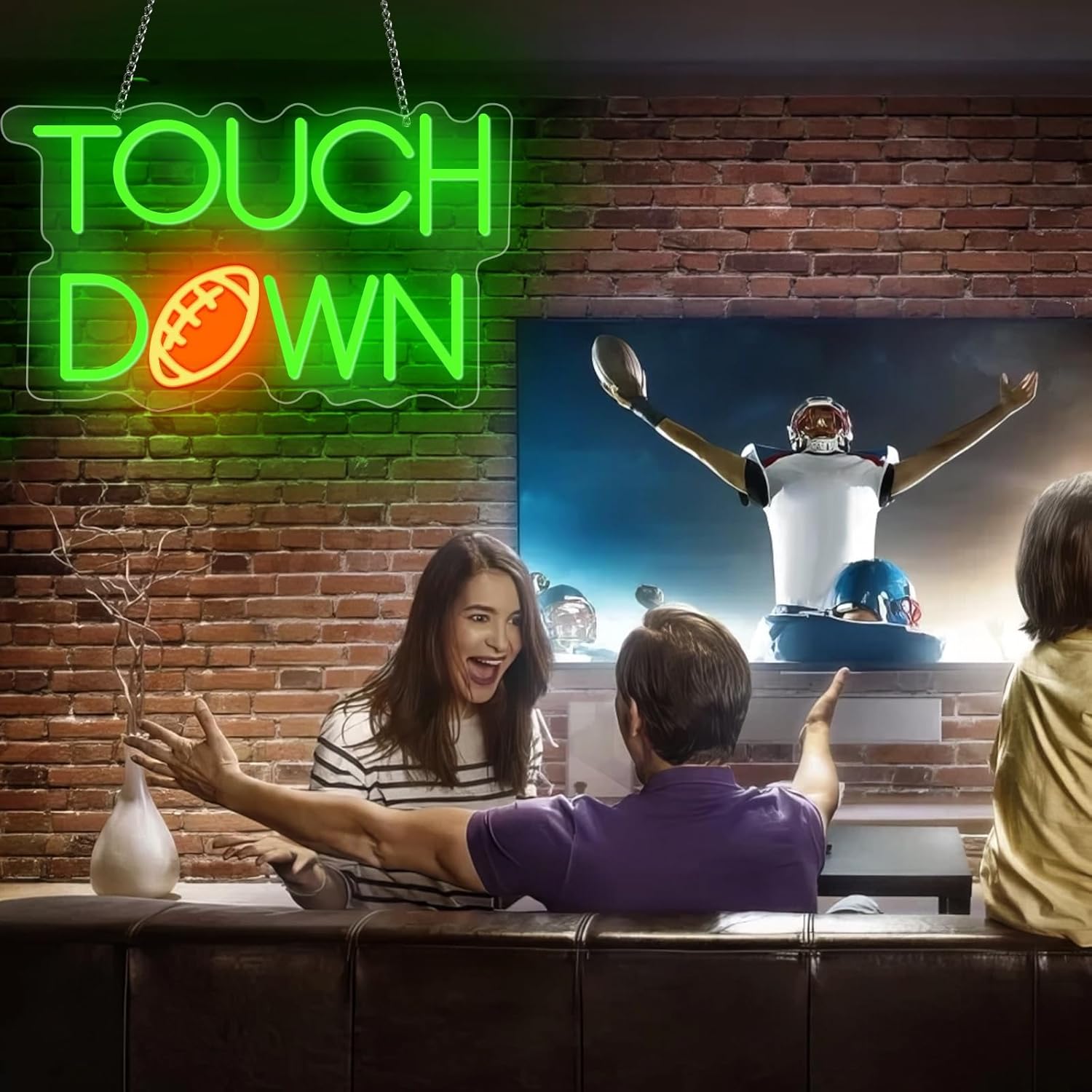 Football Touch Down Neon Sign for Wall Decor, LED Signs, Shaped Neon Light Rugby Lights for Man Cave, Teens, Boys, and Girls' Bedrooms and Game Rooms Decor Fans Present - Image 7