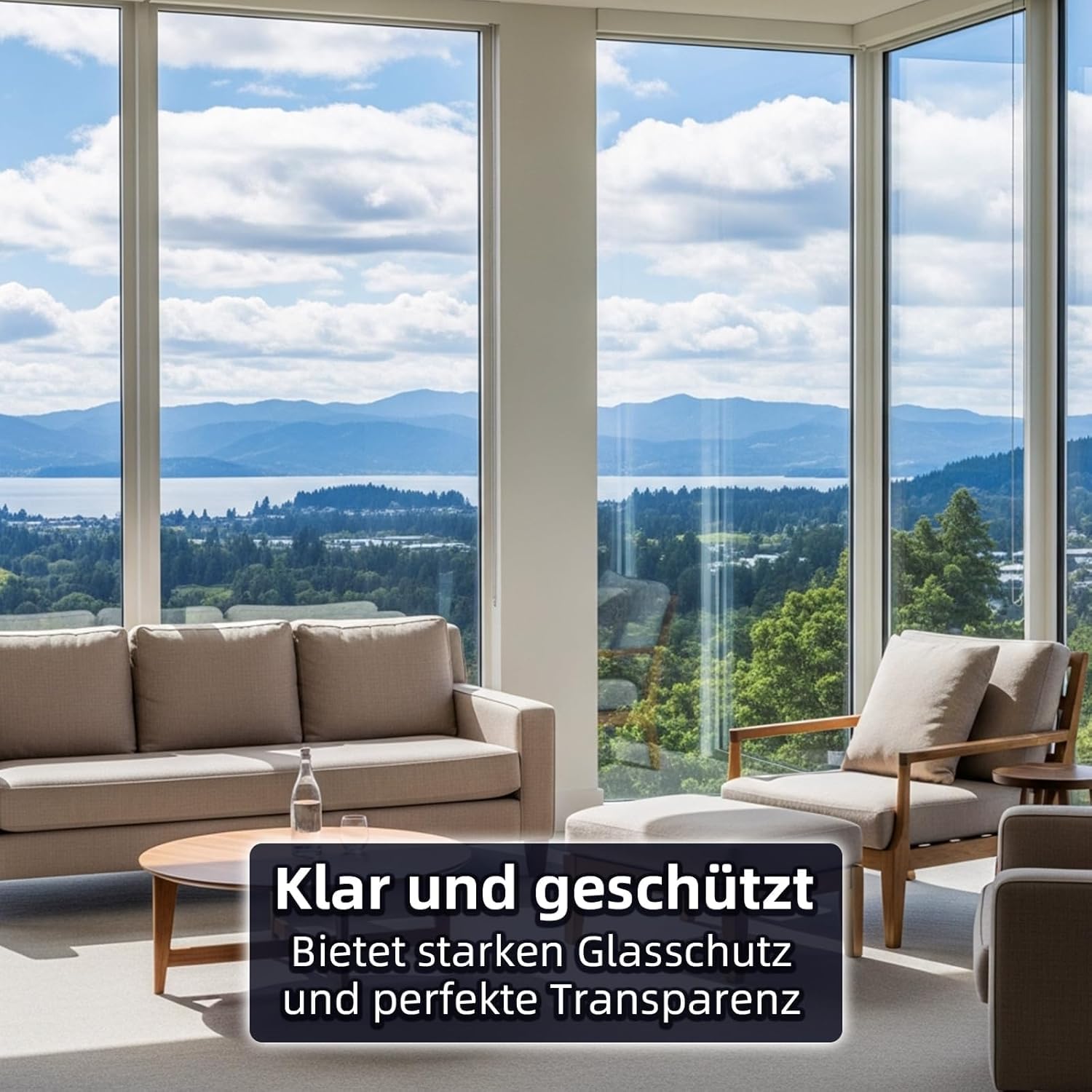 DIFIT Splitterschutzfolie 4Mil Klare Fensterfolie Sicherheitsfolie Selbstklebend Bruchsichere Schutzfolie Fenster Sicherheitsfilm für Zuhause Büro Supermarkt 44.3x200cm